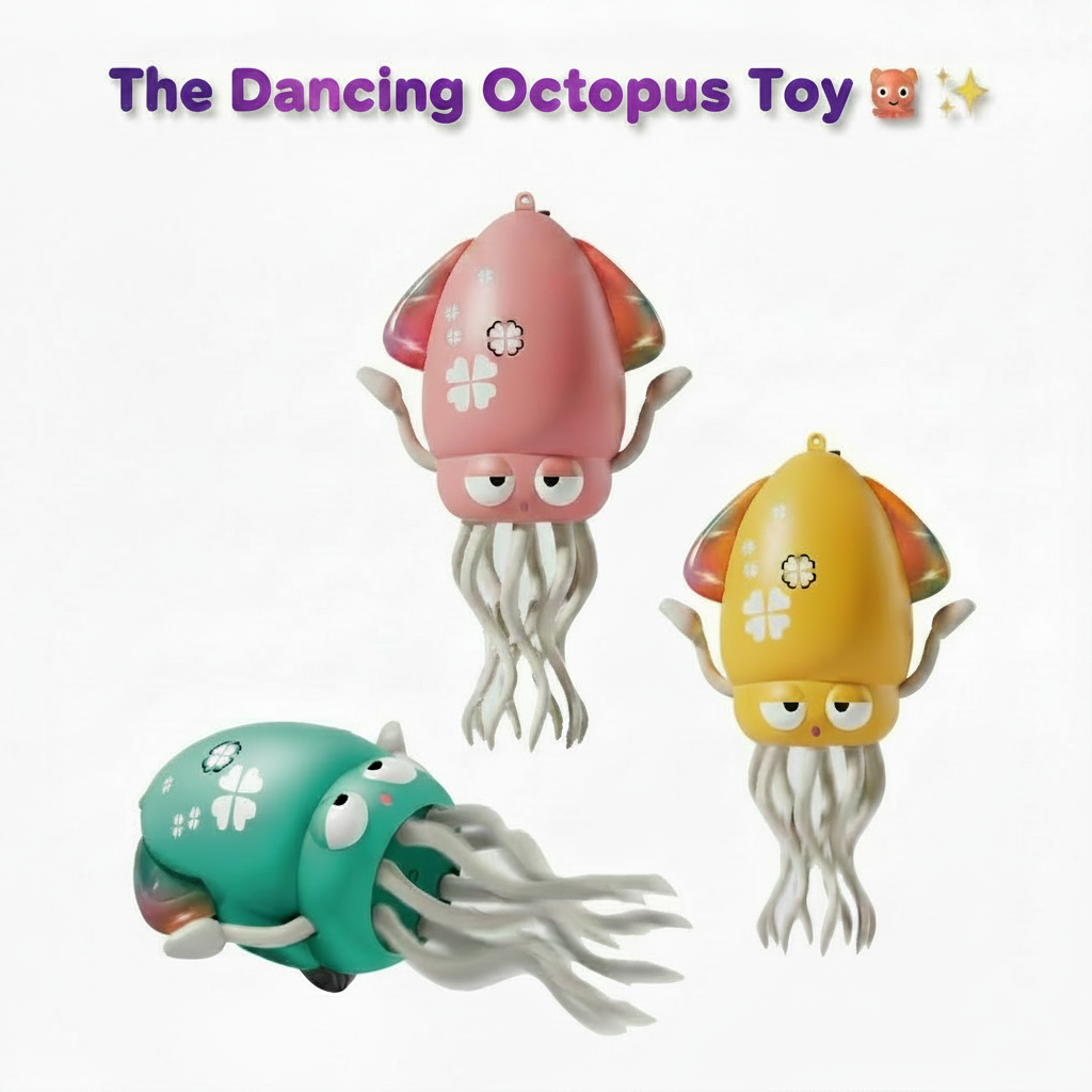 Electric Dancing Squid Toy with LED Lights & Music | USB Rechargeable
