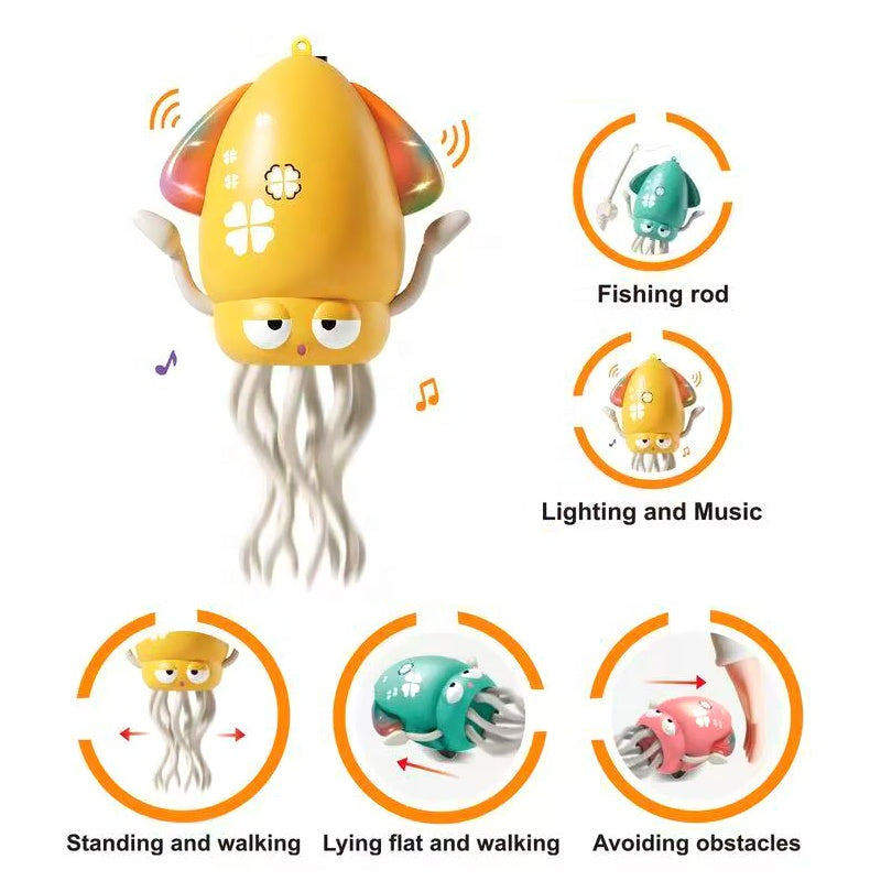 Electric Dancing Squid Toy with LED Lights & Music | USB Rechargeable